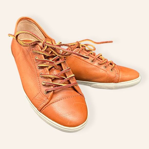 FRYE Brown Leather Low-Top Sneakers with Rawhide Laces – Size 8.5 - Picture 5 of 7